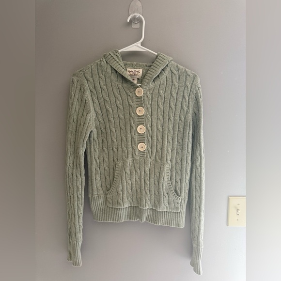 Polo Ralph Lauren Sweaters - Polo Jeans 1967 Ralph Lauren Sweater Women’s SZ M Green Cable Knit Hooded Cotton